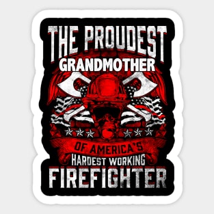 Proud Grandmother of Firefighter Shirt Gift Sticker